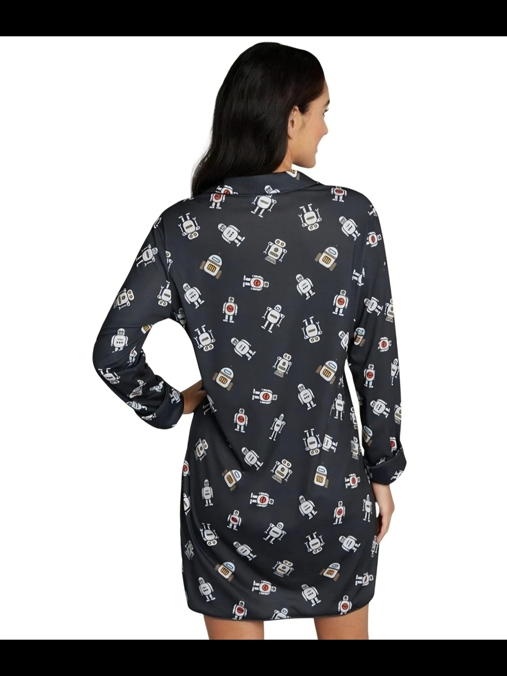 Modcloth Robot Print Sleep Shirt - Picture 2 of 3